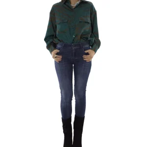 Jeans donna skinny elasticizzato lavaggio 2 medio modello 5 tasche effetto push up