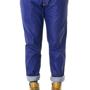 Jeans da uomo in cotone modello 5 tasche bluette regular fit