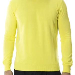 Maglia cotone 100% modello girocollo manica lunga gialla