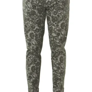 PANTALONE UOMO TASCA AMERICA IN COTONE FANTASIA VERDE