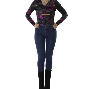 Jeans donna skinny elasticizzato lavaggio 0 modello 5 tasche effetto push up