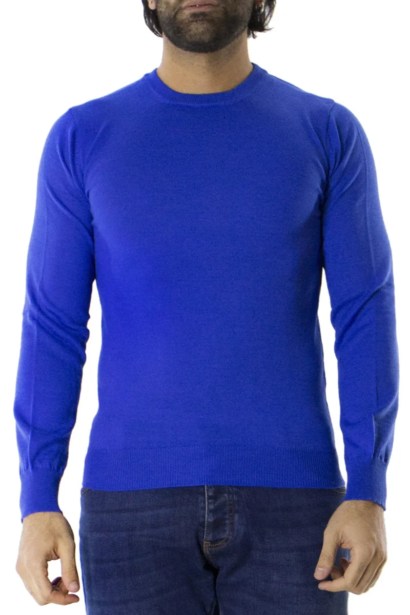 Maglioncini girocollo uomo lana merinos extra slim fit made in Italy - immagine 6