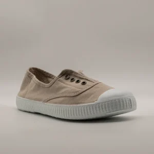 Victoria 106623 – Sneakers donna in tela sostenibile con elastico - beige