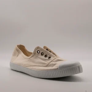 Victoria 106623 – Sneakers donna in tela sostenibile con elastico - beige cotton