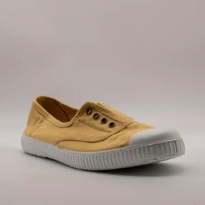 Victoria 106623 – Sneakers donna in tela sostenibile con elastico - giallo trigo