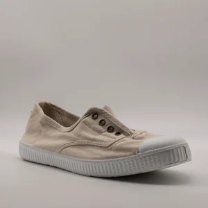 Victoria 106623 – Sneakers donna in tela sostenibile con elastico - beige hielo