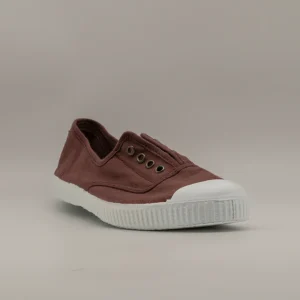 Victoria 106623 – Sneakers donna in tela sostenibile con elastico - marrone ciruela