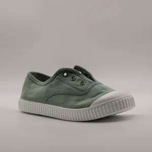 Victoria 106627 – Sneakers bambino in tela sostenibile con elastico - verde jade
