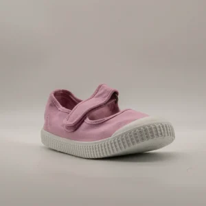 Victoria 136605 – Ballerine bambina in tela sostenibile con velcro rosa petalo